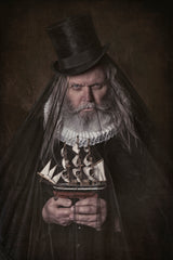 A old men with his little boat Poster och Canvastavla