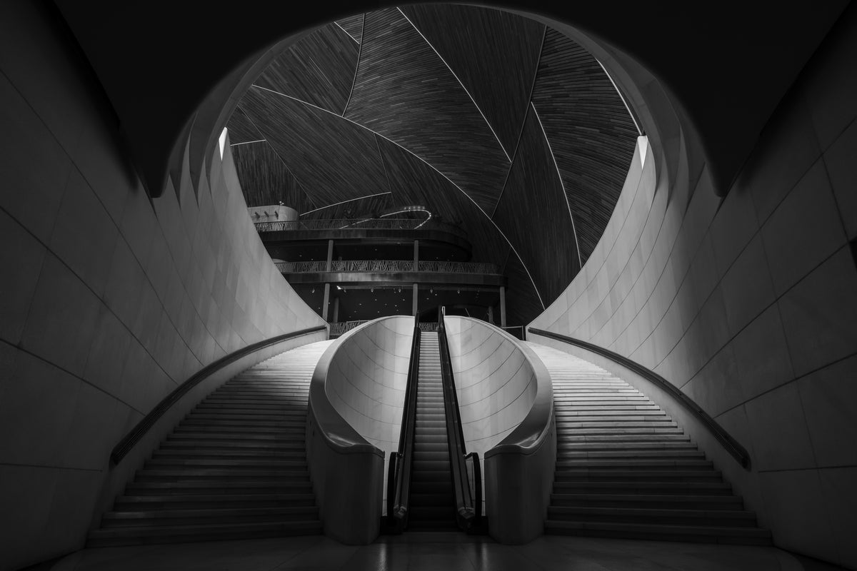 The escalator in the light Poster och Canvastavla