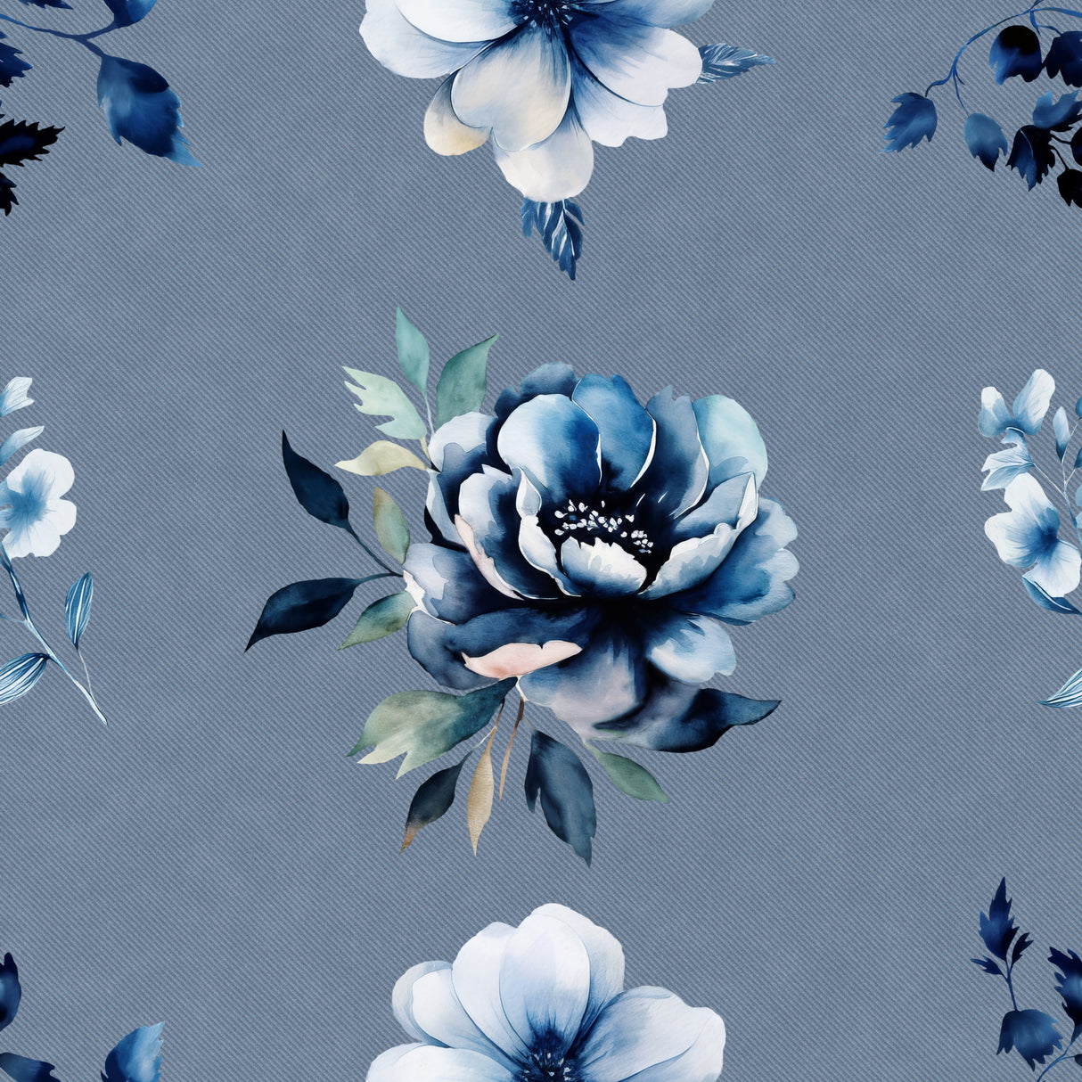 Denim Floral 2 3 Poster och Canvastavla