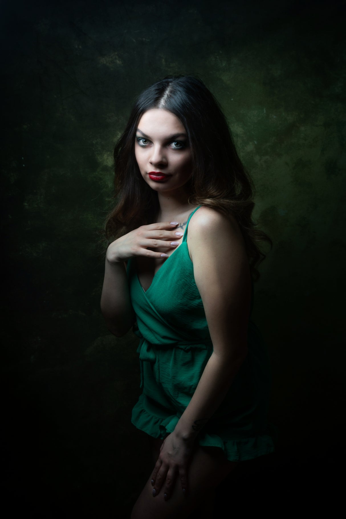 red lips and green Poster och Canvastavla