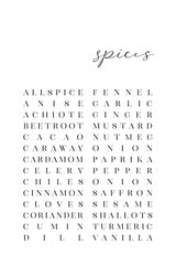 List of spices Poster och Canvastavla