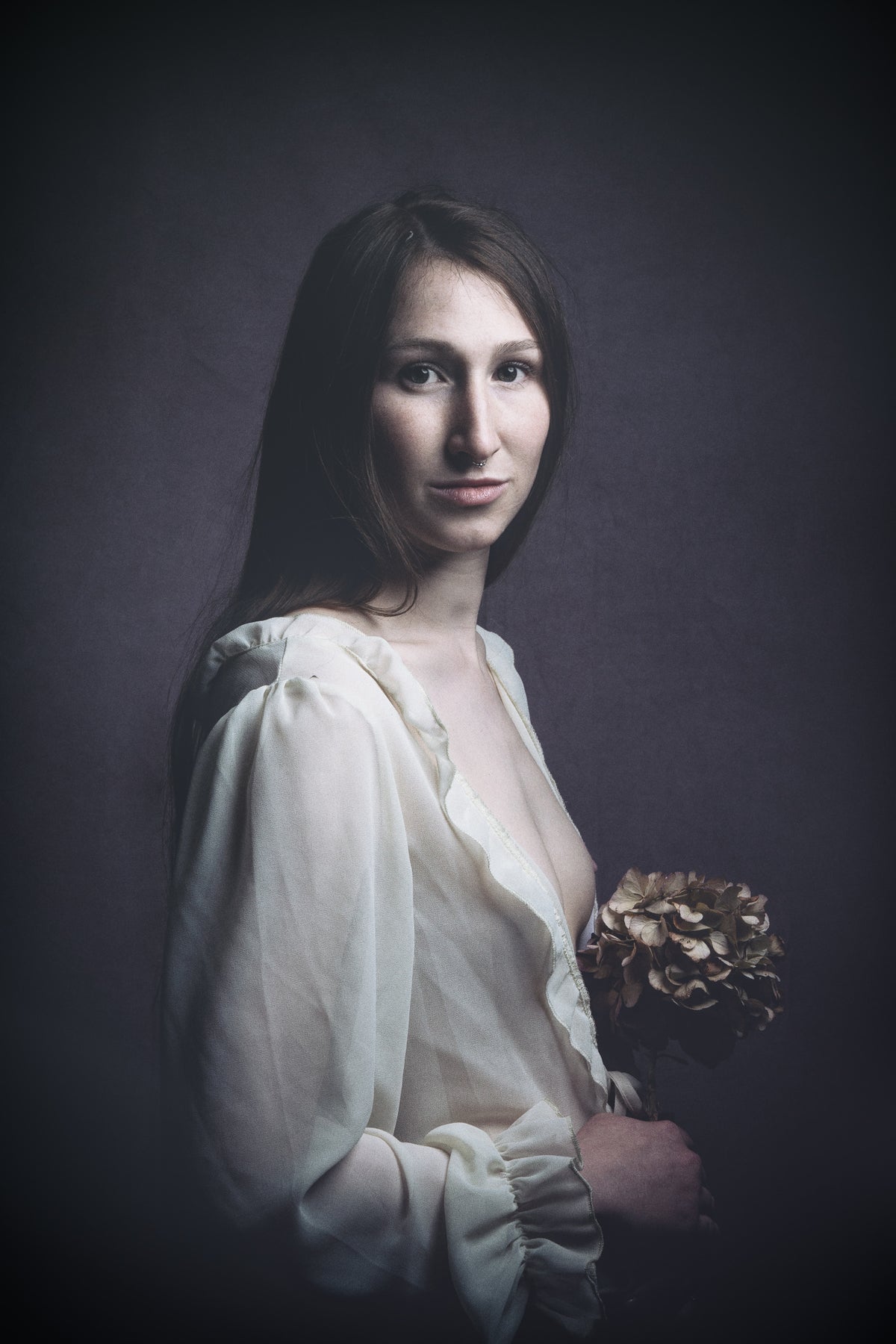 woman with flower Poster och Canvastavla