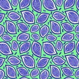 Scattered Leaves Polka Dot Navy On Green Poster och Canvastavla