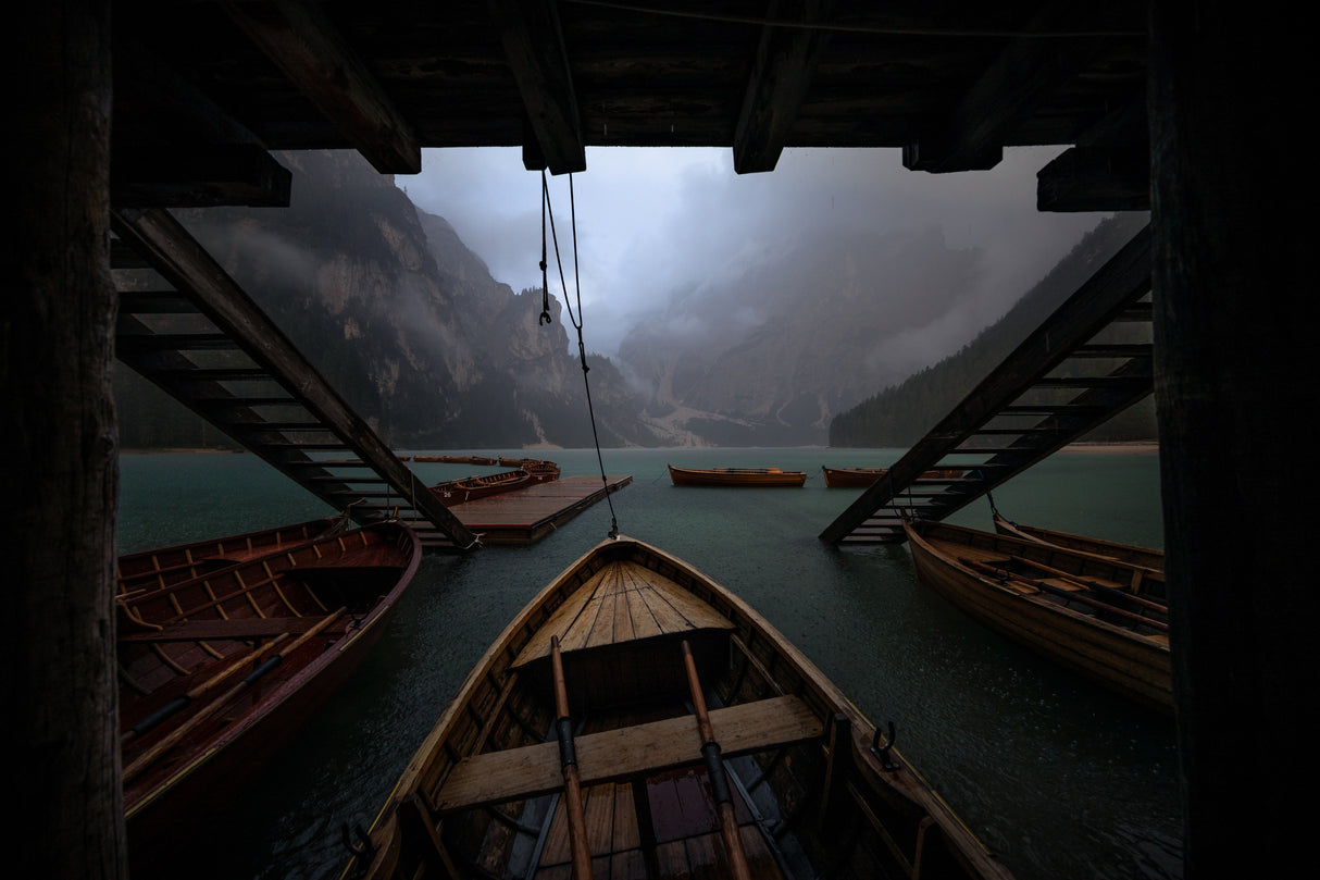 Under the pier during the storm Poster och Canvastavla