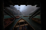 Under the pier during the storm Poster och Canvastavla