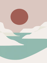 Minimal Sunset Beach Poster och Canvastavla