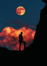 Standing With Moon Poster och Canvastavla