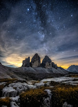Dolomites at night Poster och Canvastavla