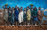 Surma tribe children posing for the picture - Ethiopia Poster och Canvastavla