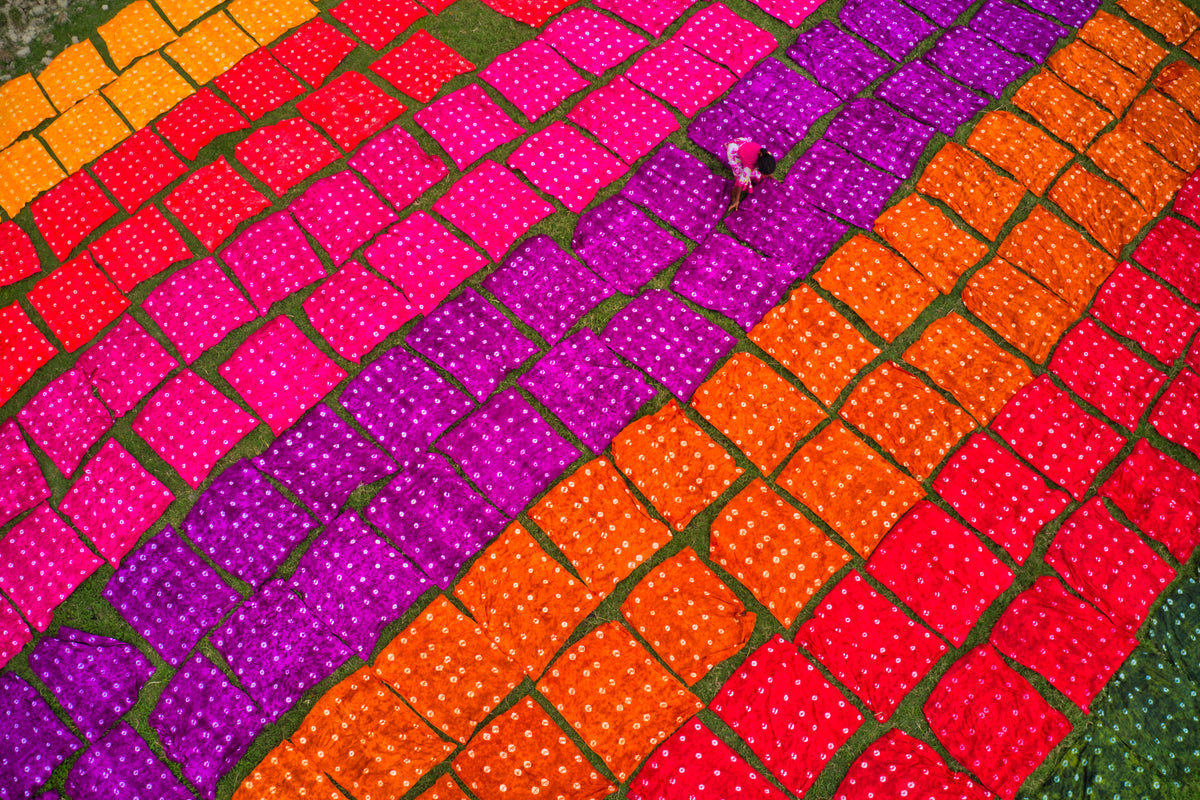 Drying colorful cloth Poster och Canvastavla