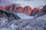 Winter sunset in the mountains Poster och Canvastavla