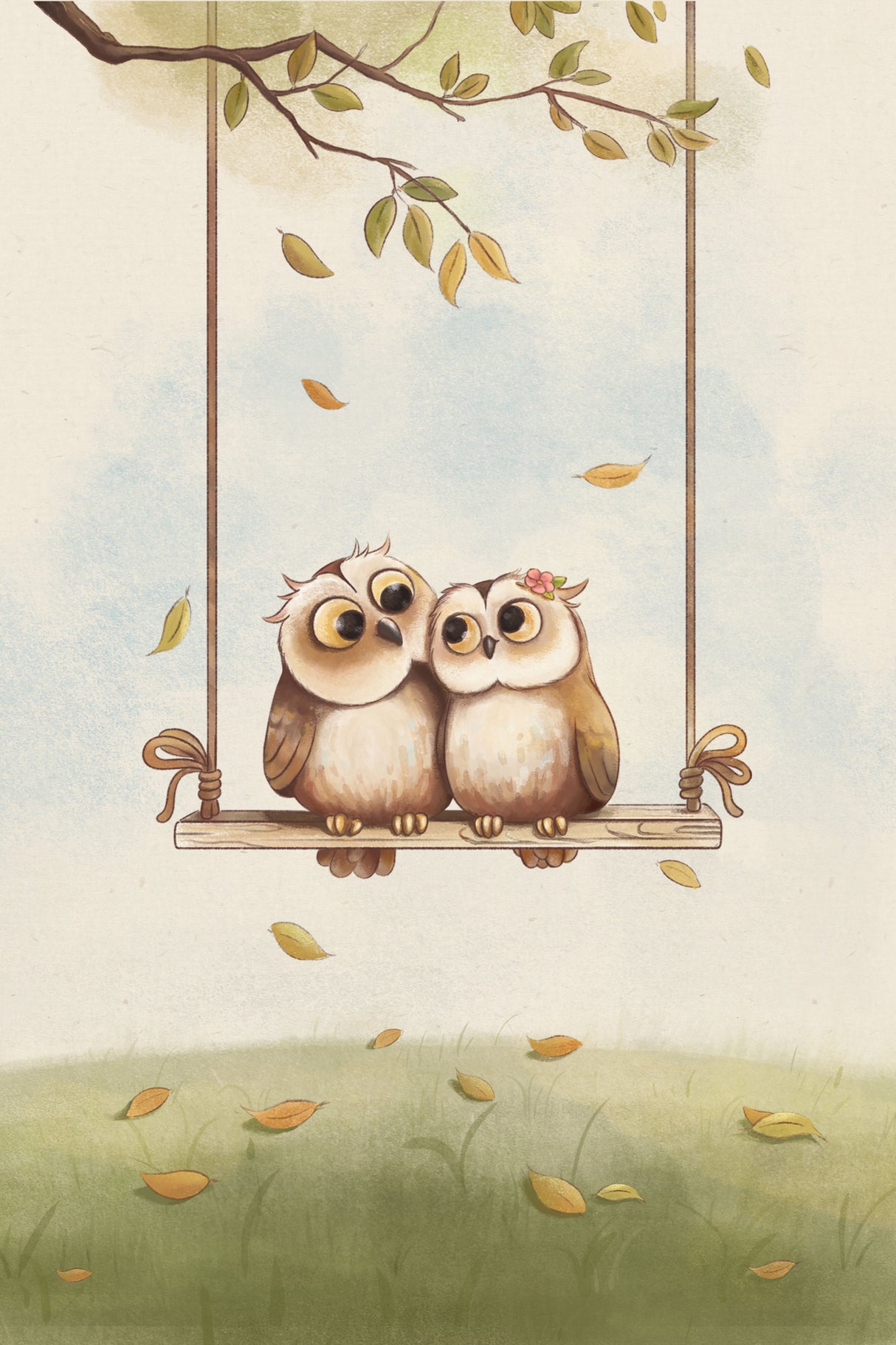 Owls in love Poster och Canvastavla