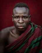 Nyangatom Tribesman Poster och Canvastavla
