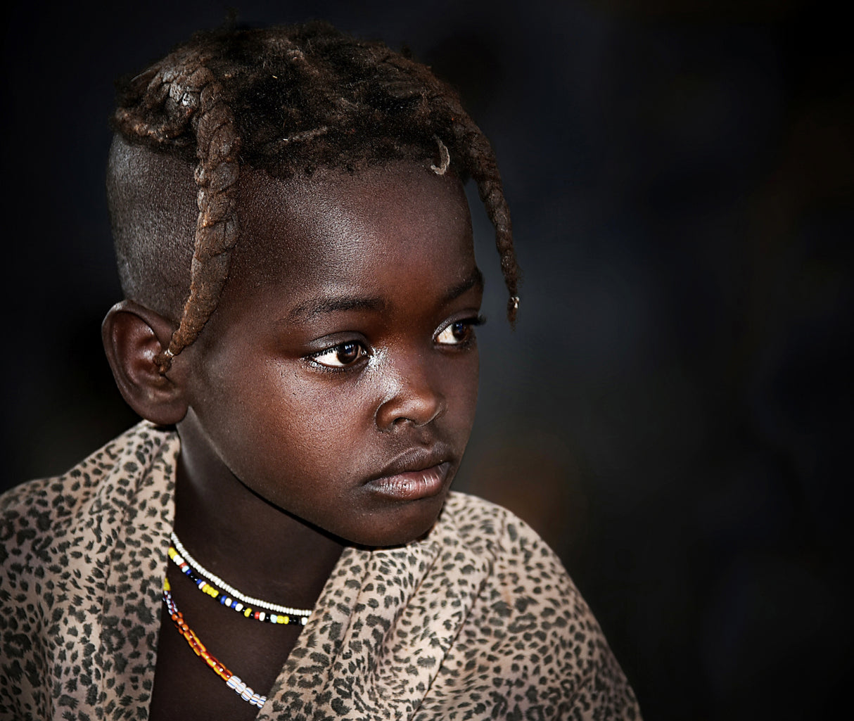 Himba little girl at school Poster och Canvastavla