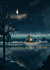 Christmas Camping Poster och Canvastavla