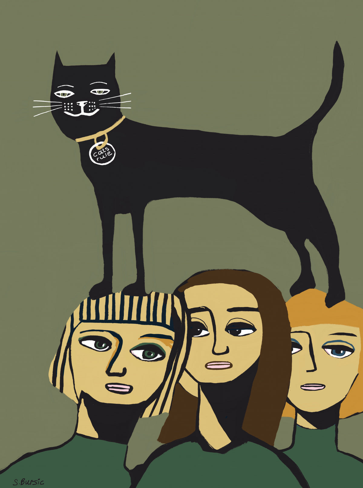 Black Cat Rules Poster och Canvastavla