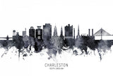 Charleston South Carolina Skyline Poster och Canvastavla