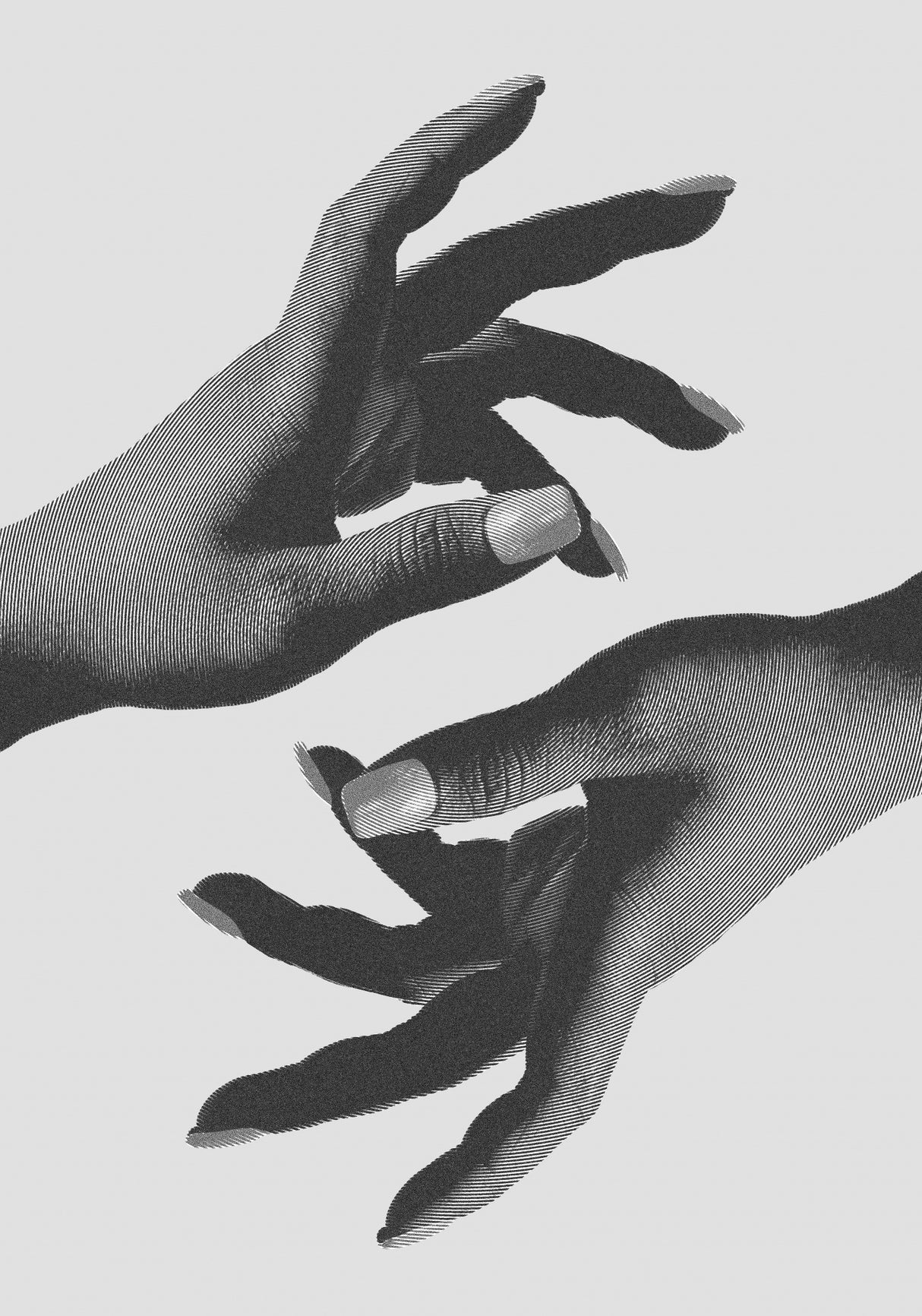 Hands B&w Poster och Canvastavla