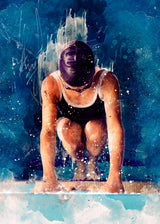 Swimmer Sport Art 1 Poster och Canvastavla