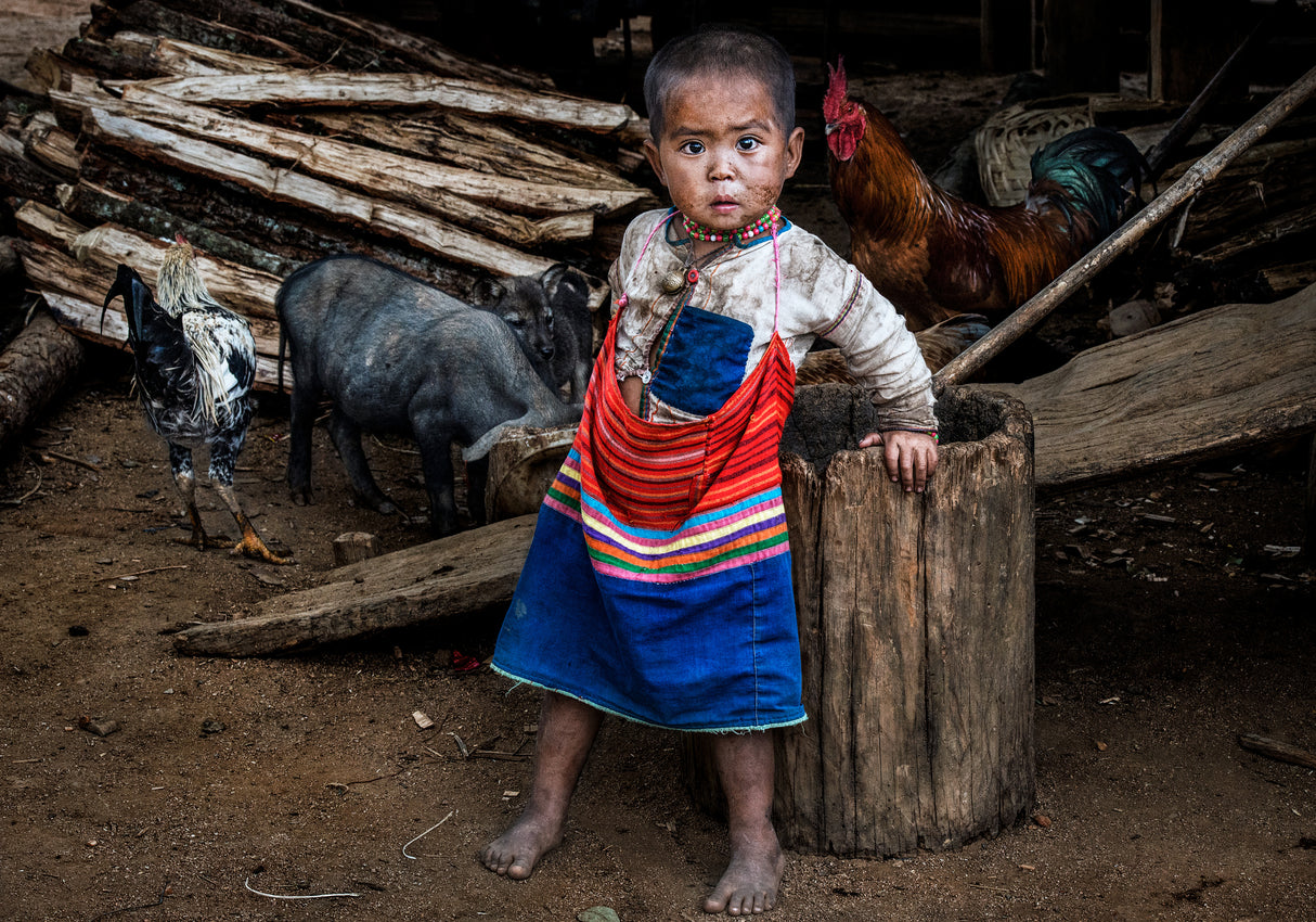 Ann tribe child-Myanmar Poster och Canvastavla