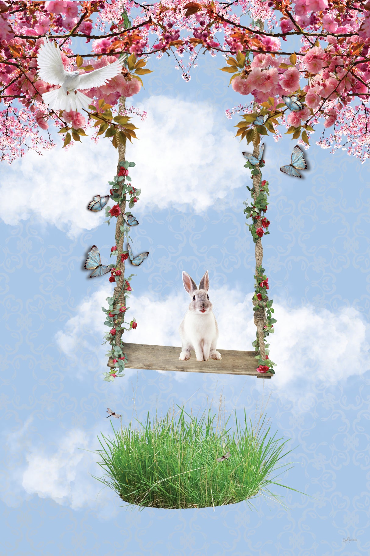 Bunny flies high in the Beautiful Sky Poster och Canvastavla