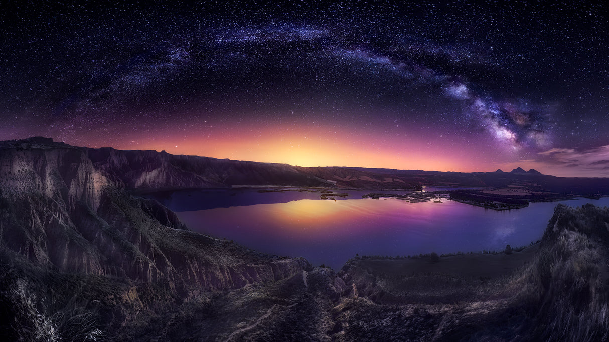 Milky way over Las Barrancas 2016 Poster och Canvastavla