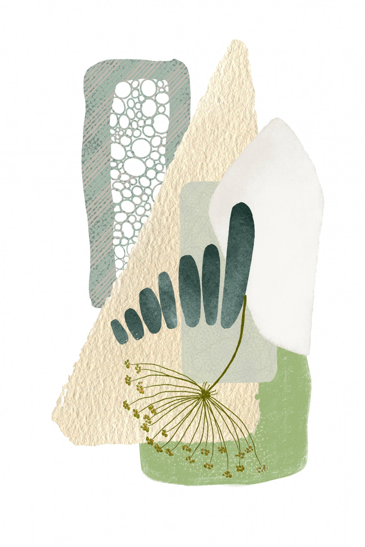 Green Shapes 1 Poster och Canvastavla