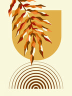 Mid Century Geometrical With Palm Poster och Canvastavla
