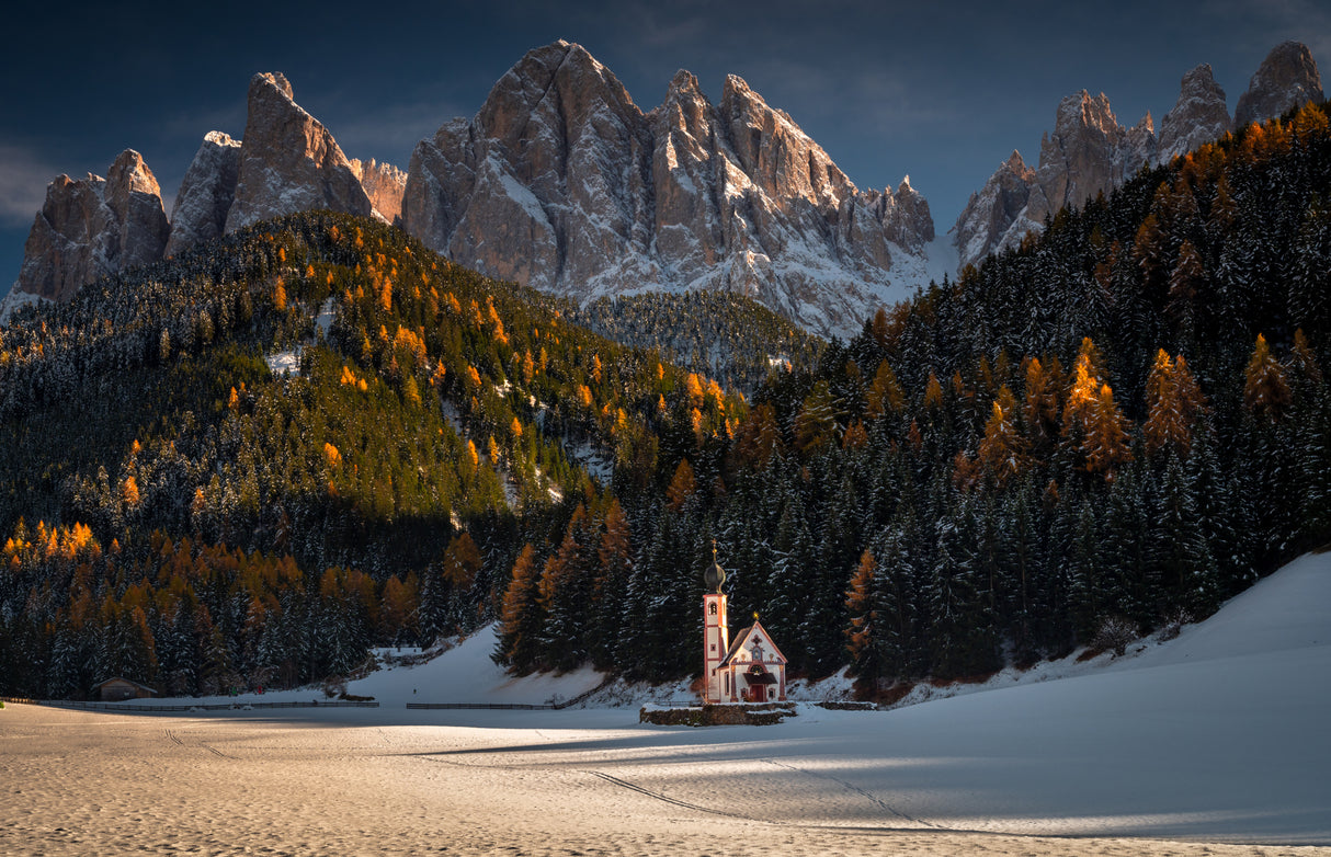 Autumn and Winter in Dolomites Poster och Canvastavla