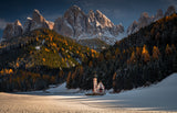 Autumn and Winter in Dolomites Poster och Canvastavla