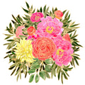 Colorful Nanette floral bouquet Poster och Canvastavla