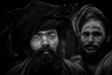 Holy men. Kumbha Mela. Allahabad Poster och Canvastavla