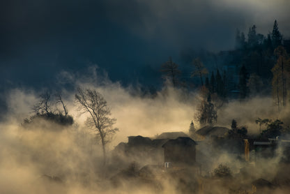Misty village Poster och Canvastavla