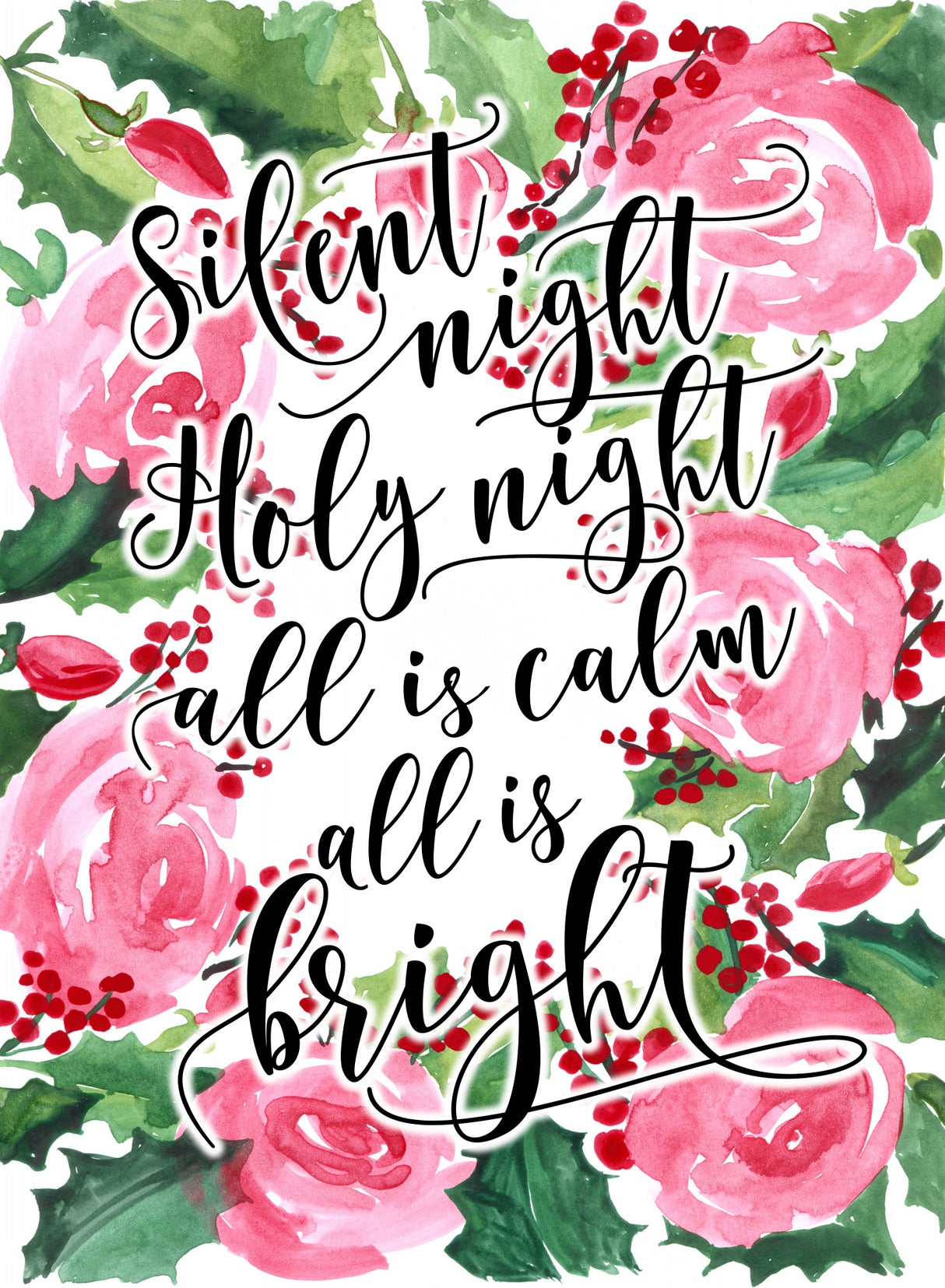 Floral silent night Poster och Canvastavla