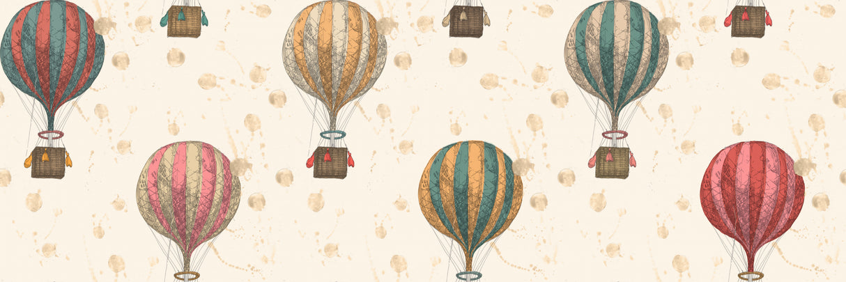 Hla017  Hot Air Ballooons Red Turq Yellow Poster och Canvastavla