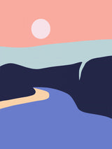 Minimalist Coastal Lagoon Poster och Canvastavla