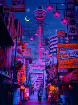 Osaka Lights Poster och Canvastavla