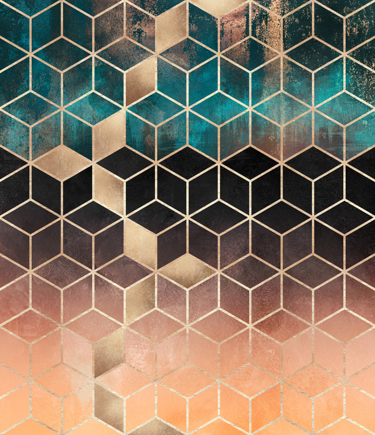 Ombre Dream Cubes Poster och Canvastavla