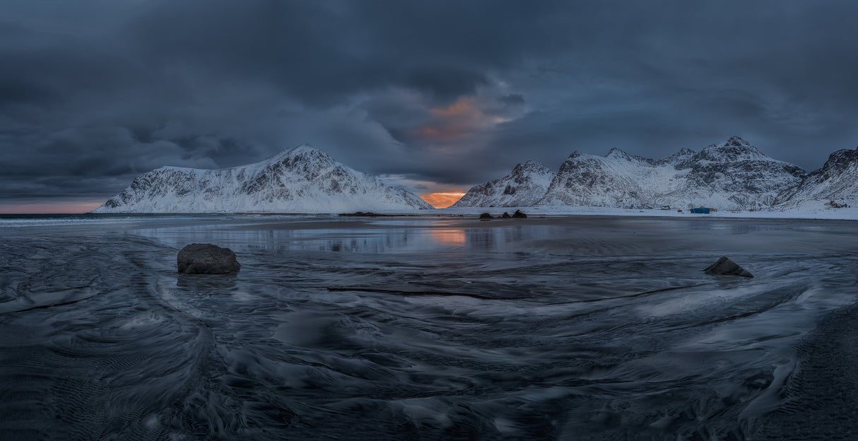 Pano Skagsanden  Lofoten Norway Poster och Canvastavla