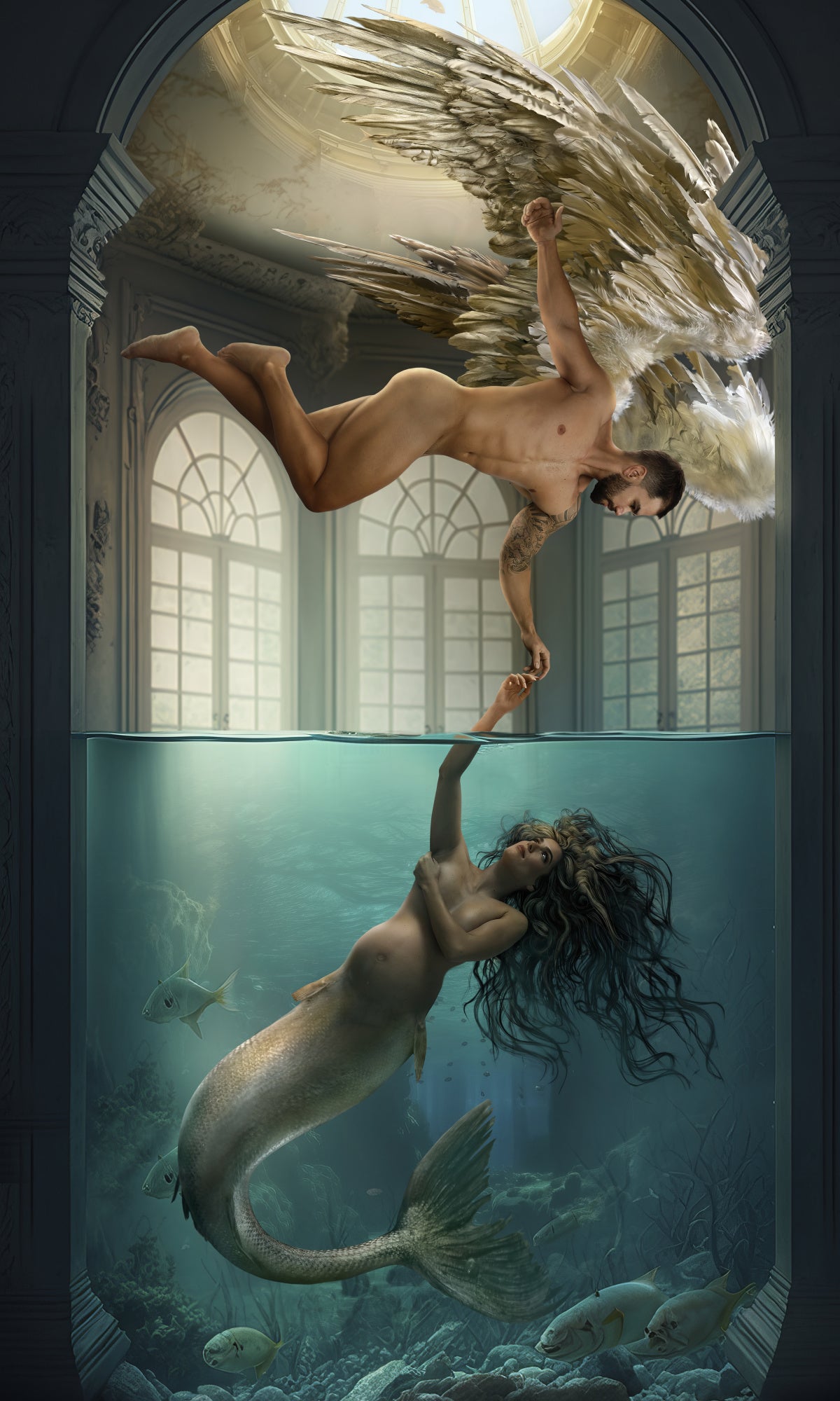 the Angel and the Mermaid Poster och Canvastavla