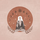 Meditasyon Beyaz Sacli Kadin Poster och Canvastavla