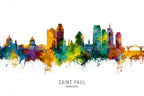 Saint Paul Minnesota Skyline Poster och Canvastavla