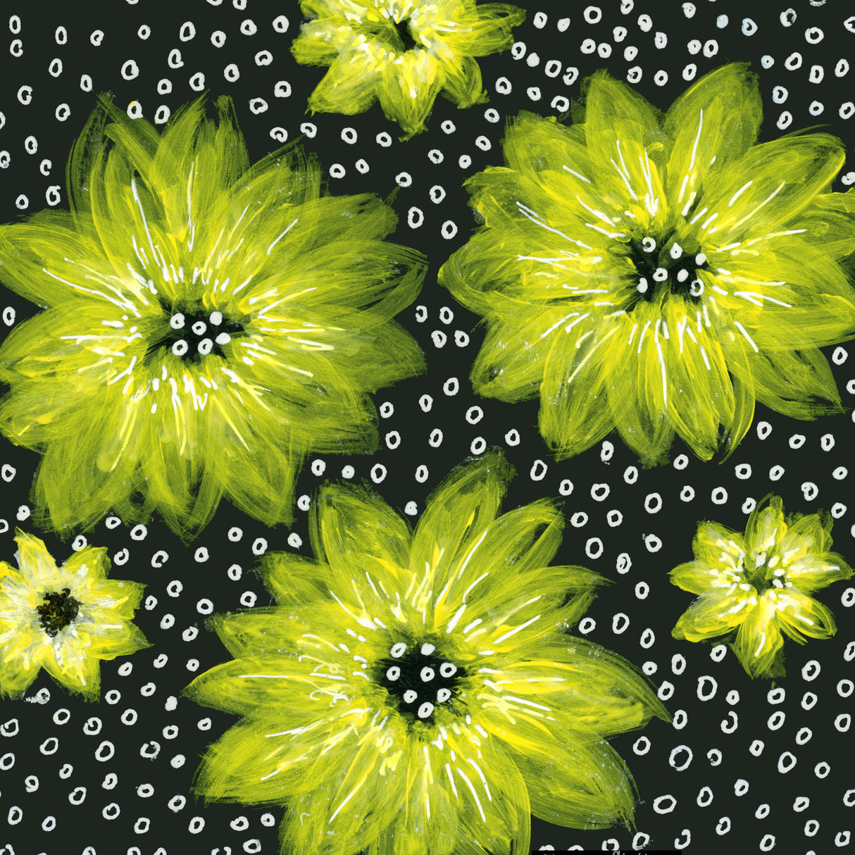 Chiffon Florals Yellow Watercolor Poster och Canvastavla