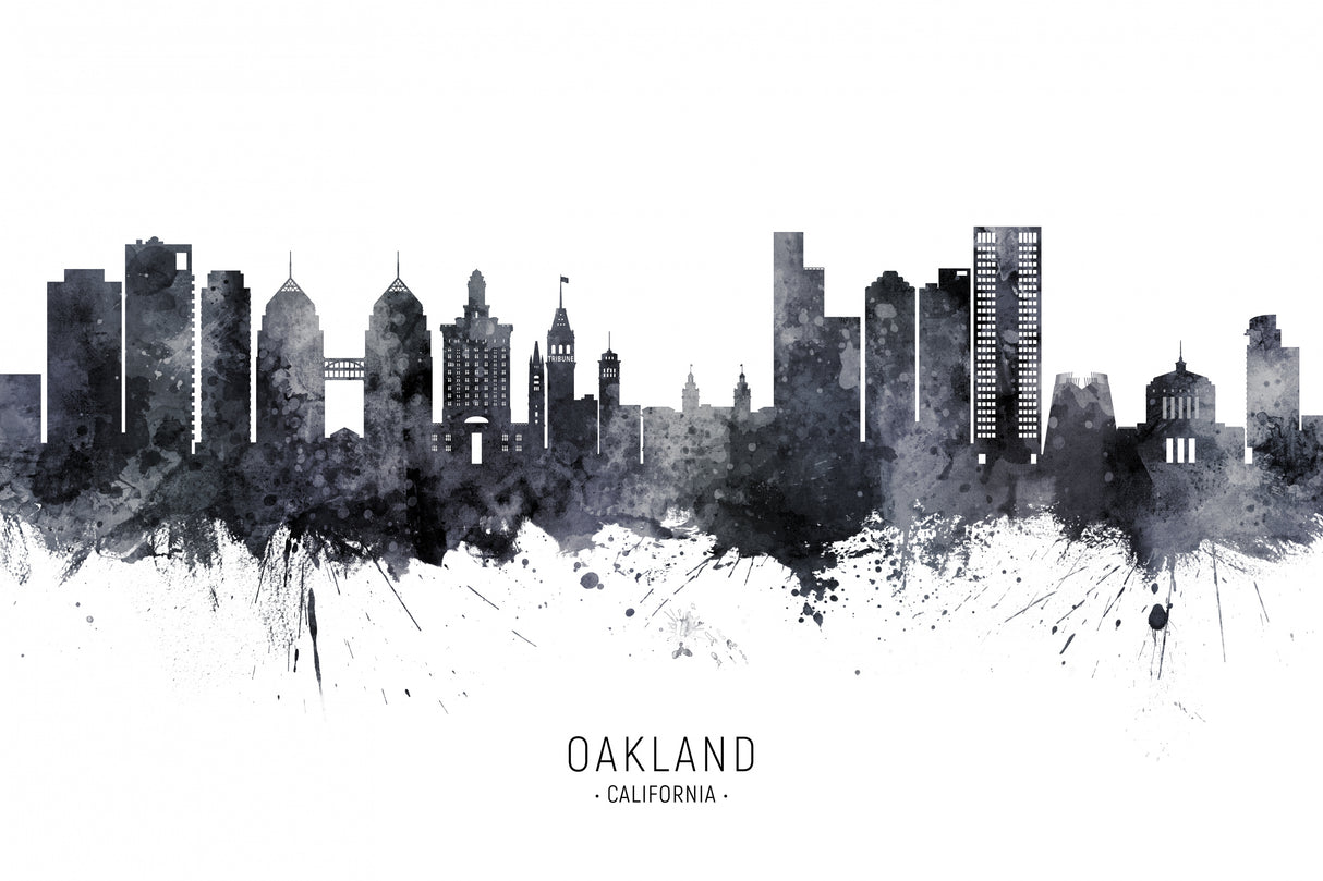 Oakland California Skyline Poster och Canvastavla