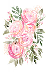 Begonia pink ranunculus bouquet Poster och Canvastavla