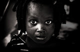 An expectant gaze (Benin) b&amp;w version Poster och Canvastavla