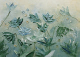 Dark Sea Green Flowers Poster och Canvastavla