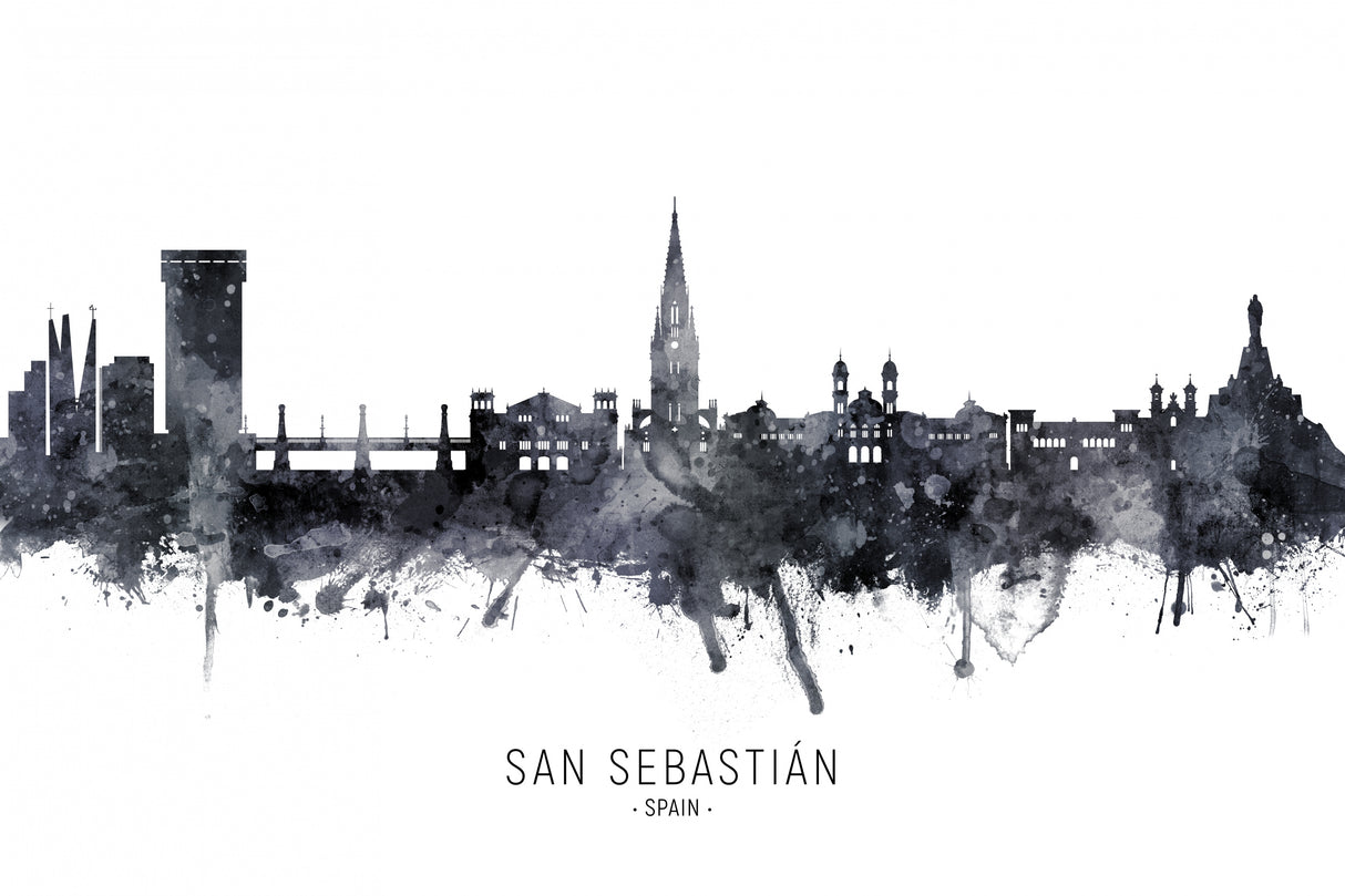 San Sebastian Spain Skyline Poster och Canvastavla
