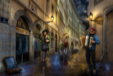 '...the accordion player...' Poster och Canvastavla