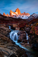 Waterfalls in Sunrise Poster och Canvastavla